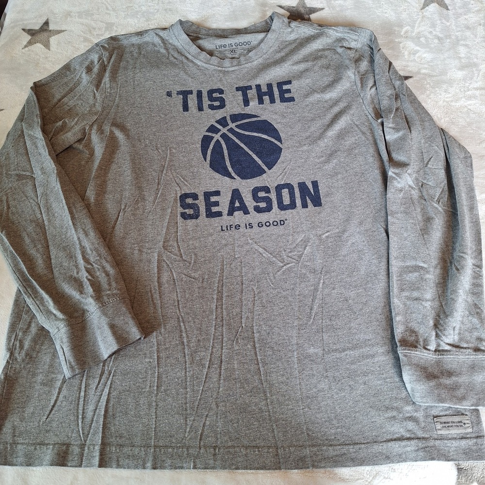 Life is Good Mens XL Basketball "Tis The Season" Long Sleeve Crusher T-Shirt